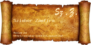 Szieber Zamfira névjegykártya